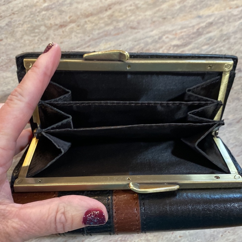 Patricia Nash Black and Brown Leather Wallet - Picture 7 of 12
